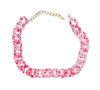 TQWSVUM Girocollo A Catena A Maglie Cubane Acrilico Colorato da Donna, Collana Chunky in Plastica in Plastica Spessa in Metallo Punk, Catena di Clavicola Boema da Spiaggia Estiva