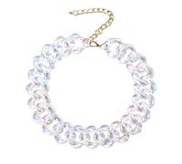 TQWSVUM Girocollo A Catena in Acrilico Colorato per Le Donne,Collane A Catena A Maglie Cubane in Resina Plastica Esagerata,Vintage Punk Statement Boho Fashion Jewelry Regalo per Ragazze