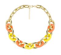 TQWSVUM Girocollo Grosso con Catena in Resina Acrilica, Collana da Donna con Catena A Maglia Cubana in Metallo,Gioielli con Catena A Clavicola Regolabile Esagerata Moda Vintage Punk