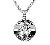 TQWSVUM Men Viking Tree of Life Pendant Collana, Amuleto Totem Yggdrasil in Acciaio Inossidabile Fatto A Mano, Mito Norreno Gotico Medievale Vintage Clavicle Catena Pagan Jewelry