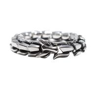 TQWSVUM Nordic Acciaio Inossidabile Dragon Scale Bracciale for Uomo, Bracciale Vichingo con Catena A Maglie di Drago Intrecciato A Mano, Gioielli da Polso con Amuleto Animale Punk Rock Vintage