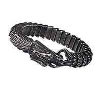 TQWSVUM Nordic Men Drago in Acciaio Inossidabile Link Chain Viking Bracciale, Braccialetto Amuletto Pesante Lucido Fatto A Mano, Vintage Punk Bangles Biker Gioielli Regalo