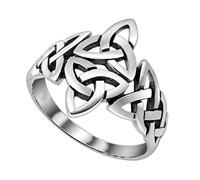 TQWSVUM Norreno Mito Triquetra Celtic Knot Ring, Uomo In Acciaio Inossidabile Viking Irish Knot Ring, Moda Gotico Norvegese Gioielli Mariti Fidanzato Compleanno Regalo di Natale