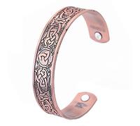 TQWSVUM Norse Celtic Knot Trinity Cuff Bangle for Men, Viking Irish Knot Regolabile Bracciale Aperto Wristband, Handmade Polished Vintage Punk Scandinavo Women Jewelry