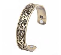 TQWSVUM Norse Celtic Knot Trinity Cuff Bangle for Men, Viking Irish Knot Regolabile Bracciale Aperto Wristband, Handmade Polished Vintage Punk Scandinavo Women Jewelry