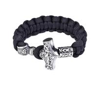 TQWSVUM Norse Viking Thor's Mjolnir Hammer Camouflage Paracord Bracciale,Le Corna di Odino, Vegvisir,Valknut,Helm of Awe