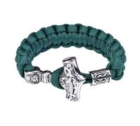 TQWSVUM Norse Viking Thor's Mjolnir Hammer Camouflage Paracord Bracciale,Le Corna di Odino, Vegvisir,Valknut,Helm of Awe