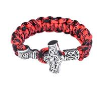 TQWSVUM Norse Viking Thor's Mjolnir Hammer Camouflage Paracord Bracciale,Le Corna di Odino, Vegvisir,Valknut,Helm of Awe