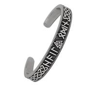 TQWSVUM Norse Viking Valknut Celtic Knot Bracciale -Uomo Donna Acciaio Inossidabile Cuff Bangle - Fatto A Mano Vintage Celtic Triquetra Knot Open Bangle Amuleto Gioielli