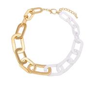 TQWSVUM per Donna Resina Acrilica Collana Grossa A Catena Spessa, Catena Punk in Metallo Catena Cubana Girocollo, Moda Esagerata Catena di Clavicola Bohémien di Plastica