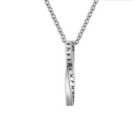 TQWSVUM Uomini Donne Viking Fuþark Rune Collane - Nordic Runic in Acciaio Inox Twist Pendente Amuleto - Handmade Fashion Hip Hop Medievale Pagano Vintage Gioielli