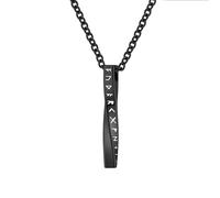TQWSVUM Uomini Donne Viking Fuþark Rune Collane - Nordic Runic in Acciaio Inox Twist Pendente Amuleto - Handmade Fashion Hip Hop Medievale Pagano Vintage Gioielli