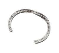 TQWSVUM Uomo Donna Bracciale con Rune Vichinghe - Rune Nordic Elder Futhark Bracciale Aperto in Acciaio Inossidabile - Gioielli Bracciale Intrecciato Regolabile in Metallo Pesante Vintage