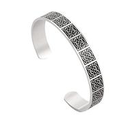 TQWSVUM Uomo Donna Celtic Knot Cuff Bracciale - Norse Viking Acciaio Inossidabile Celtic Triquetra Knot Bangle - Vintage Gotico Pagano Amuleto Ragazzi Ragazze Irish Wristband Gioielli