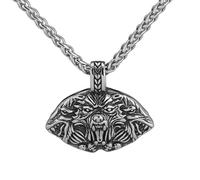 TQWSVUM Uomo Donna Vichingo Lupo Collana - Nordic in Acciaio Inox Celtic Wolf Head Pendente Clavicola Catena - Handmade Vintage Odin Fenrir Amuleto Moda Animale Gioielli