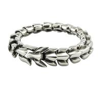 TQWSVUM Vichingo Drago Scheletrico in Acciaio Inossidabile Bracciale, Punk Vintage da Uomo Resistente Ouroboros Polsino Braccialetto, Norrena Scandinava Moda Hip Hop Street Gioielli Pagani