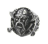 TQWSVUM Viking Odin Axe Anello In Acciaio Inossidabile, Nordic Warrior Celtic Knot Pirate Ring, Gothic Punk Rock Vintage Amuleto Uomini Donne Gioielli Regalo di Natale