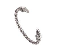 TQWSVUM Viking Odin Raven Bracciale per Uomo - Mitologia Norrena in Acciaio Inox Raven Wristband - Fatto A Mano Lucido Testa di Corvo Twist Cuff Bangle Animal Amuleto Gioielli