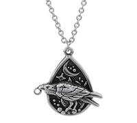 TQWSVUM Viking Odin Ravens Collana per Uomo - Norse Vintage in Acciaio Inox Crow Stars Moon Pendant Necklace - Handmade Fashion Animal Amuleti Gioielli Pagani