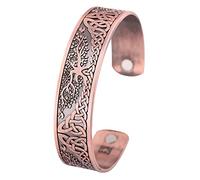 TQWSVUM Viking Tree of Life Yggdrasil Cuff Bangle Bracelet, Men Celtic Knot Regolabile Braccialetto Aperto, Nordic Norway Vintage Gothic Style Pagan Amulet Jewelry