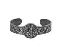 TQWSVUM Viking Yggdrasil Wristband per Uomo Donna - Mitologia Norrena Albero Pagano della Vita Bracciale Bracciale - Fatto A Mano in Metallo Acciaio Inox Nodo Celtico Open Bangle Gioielli di Moda
