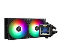 TR FW 240 Black ARGB CPU Water Cooler with 2 PWM Fans, Water Pump Speed is 3000RPM,S-FDB Bearing, for AMD AM4/AM5, Intel LGA1150/1155/1200/1700/2011,IPS LCD Screen