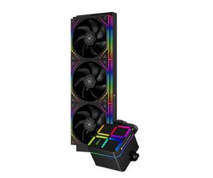 TR Magic Qube 360 ARGB Black Liquid CPU Cooler, Building Block Fan with 2000RPM, for AM4/AM5, Intel LGA1150/1151/1200/1700/1851, Temperature Controlled Color Changing Digital Screen
