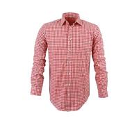 TR Martha Camicia da uomo per Oktoberfest, camicia tradizionale a quadri, colore rosso, camicia per il tempo libero, a maniche lunghe, in cotone, taglie S-3XL, Colore: rosso, L