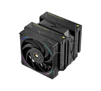 TR-Royal Pretor 130 Ultra Black Raffreddatore CPU, 7 Heatpipes Ventola di Raffreddamento, copertura superiore nera spazzolata, per Intel LGA115X/2011/1700/1851, piattaforme AM4/AM5, doppi torri e