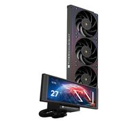 TR - Trofeo Vision 360 ARGB Nero CPU Aio Cooler,Sistema di raffreddamento ad acqua CPU,Schermo lungo IPS da 6,86 pollici con risoluzione di 1280 x 480, per AM4/AM5, LGA1851/1700,