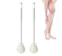 Tra la spazzola tra le dita - 2pcs spazzola di scrub di punta in silicone con manico lungo - pennello da bagno per scrubber portatile con setole morbide per massaggio, doccia