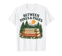 tra Pini e Pagine Montagna Natura Libro Lover Stack Maglietta