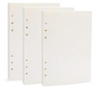 Trabag Carta A5, 180 fogli/360 pagine, 6 fori, carta ricaricabile, ricarica per Filofax A5, raccoglitori ad anelli, note, schizzo, inserti (vuoto), Classico, bianco