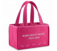 trabag Divertente regalo per donna, borsa da donna per 6 bottiglie, regalo per compleanno, borsa per bottiglie di birra, regalo per gli amanti della birra, Colore: rosa., 24x15x15 cm, Mamma 2