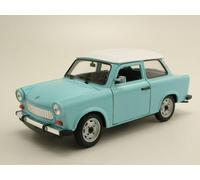 WELLY 24037S-W - Trabant 601 - 1:24 Scala Die Cast Modello Blu/Bianco Tettuccio
