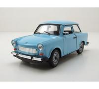 WELLY 24037S-W - Trabant 601 - 1:24 Scala Die Cast Modello Blu/Bianco Tettuccio
