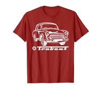 TRABANT Trabi Auto DDR Germany Magliette Maglietta, Uomo, Mirtillo Rosso, L