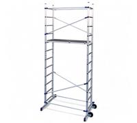 Trabattello in alluminio con altezza di lavoro 436 cm e piano antiscivolo 41x143 cm PINNA CLIC