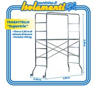 Trabattello Marchetti 20073 Supertrio Alluminio 1,69x0,65 m H2,18 m