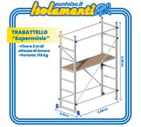 Trabattello Superminio alluminio 158x80 cm altezza 220 cm superminio Marchetti