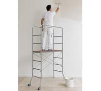 Trabattello per lavori FAI DA TE, altezza massima di lavoro 360 cm, carico complessivo consentito 150 kg, dim. 218x169x65 cm