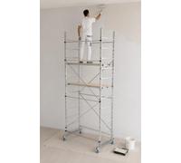 Trabattello per lavori FAI DA TE, altezza massima di lavoro 400 cm, carico complessivo consentito 150 kg, dim. 360x155x100 cm