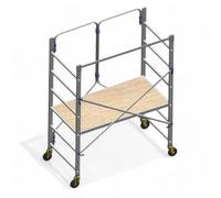 trabattello pieghevole in alluminio altezza 198 cm con ruote freno e snodo chiudibile carico massimo 150 kg piano lavoro ampio