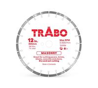 Trabo Lama diamantata segmentata in muratura da 12 pollici per taglio di cemento, finitrici, calcestruzzo con tondo per cemento armato, pietra naturale e altro, con pergolato da 1 pollice