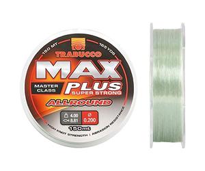 Trabucco Filo da Pesca Max Plus Allround 0.16 mm 2.65 kg 150 m in Nylon Ideale per Lo Spinning Surfcasting Carpfishing Trota Lago Resistente al Nodo con POCA Elasticità
