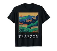 Trabzon, Mar Nero, Turchia, Storico, Montagna, Orizzonte, Disegno Maglietta