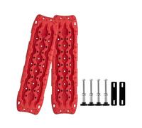 Tracce per il recupero dei veicoli 4x4 fuoristrada veicolo neve fango sabbia recupero pista scala trazione di salvataggio con kit montaggio fisso(Red)