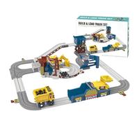 Traccia della gara per bambini, set da corsa per bambini - Track Set Set Quarry a tema,Assemblaggio di carrelli elettrici, apprendimento e giocattoli educativi, giocattoli per la costruzione di per la
