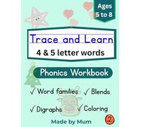 Trace and Learn 4 & 5 letter words Phonics | Workbook 2 for kids aged between 5 and 8 | Learn phonics and spelling for 50 plus word families in a ... coloring activities to make it engaging
