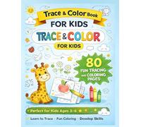 Trace & Colour Book for Kids level 1: 80 Fun Tracing and Colouring Pages using lines only